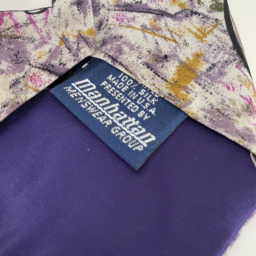 Vintage BEATLES Necktie PENNY LANE Apple Corp. Silk LIMITED EDITION Beige Purple - Picture 6 of 7
